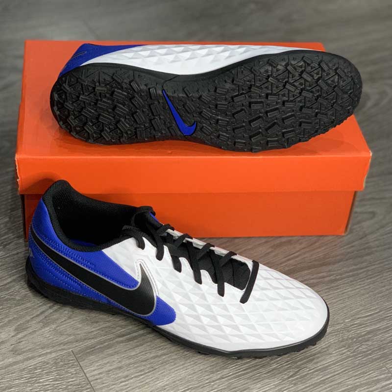 Nike Tiempo Legend 8 Club TF Daybreak - White/Black/Hyper Royal/Metallic Silver - AT6109-104